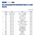 第108回全国高等学校野球選手権地方大会開催日程