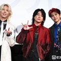 「スパイダーマン：ブランド・ニュー・デイ」ジャパンプレミアイベントに登壇した藤澤涼架、大森元貴、若井滉斗／Mrs. GREEN APPLE（C）モデルプレス