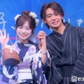 【今日好き夏まつり】五十嵐蓮＆日向袮音“れんねね”カップル、浴衣姿で手つなぎ密着 かき氷対決でハプニング発生 画像