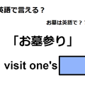 英語で「お墓参り」は何て言う？ 画像