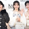 「関コレ」囲み取材に応じた（左から）佐藤綺星、伊藤百花・八木愛月（C）モデルプレス