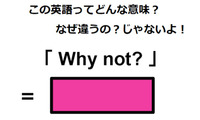 この英語ってどんな意味？「Why not?」 画像