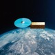 宇宙で衛星のアンテナ製造 画像