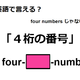 英語で「４桁の番号」はなんて言う？ 画像