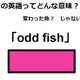 この英語ってどんな意味？「odd fish」 画像